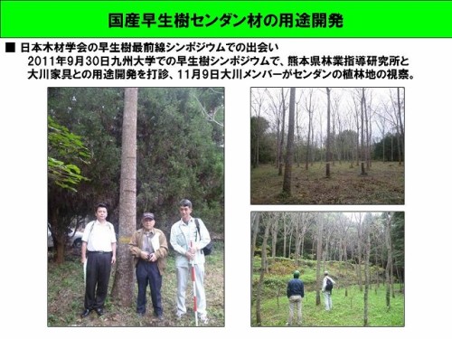 国産早生樹センダン材の用途開発（熊本県林業指導研究所）